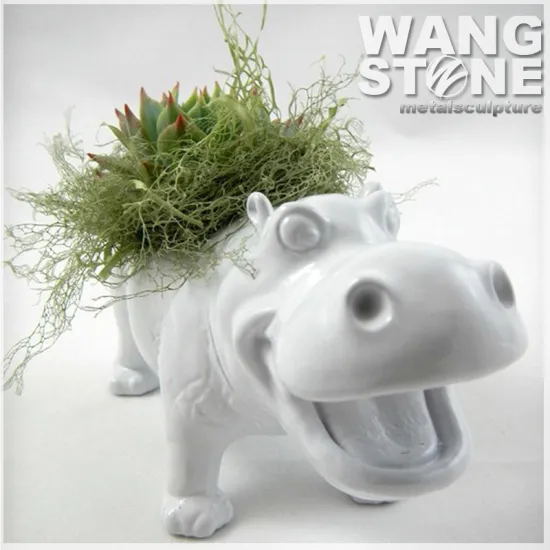 Animal Design Flower Pot Hippo Garden Planter