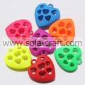 Lotti 7 * 25 * 26 MM Rubberrized Colori Collana Cuore Distanziatore Perline Commercio all&#39;ingrosso