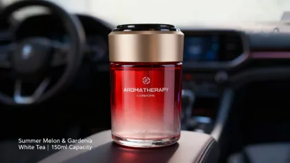 Cross Border Hot Sale Car Air Freshener Gradient Glass Jar Adjustable Scent Odor Eliminator Car Perfume