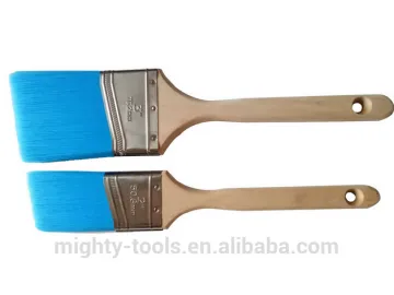 Bright Blue Synthetic Fiber Paint Brush With Wooden Handle