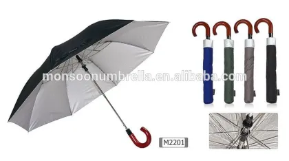 2fold auto open umbrella polyester silver coating