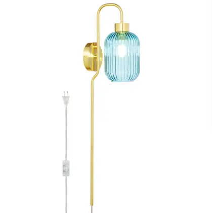 Gracieleigh Iron Plug-in Armed Sconce Wall Lamp