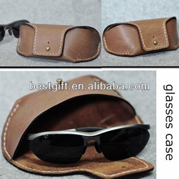 hot sale genuine leather eyewear packaging box, popular glasses holder