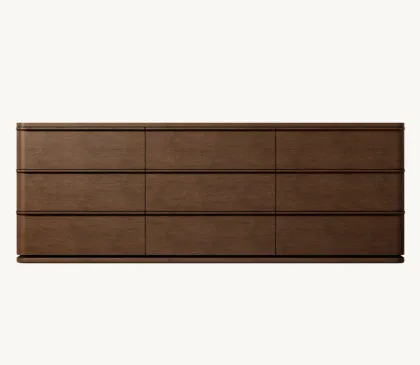 French Luxury Modern Oak Ligne 9-Drawer Dresser for Bedroom and Living Room