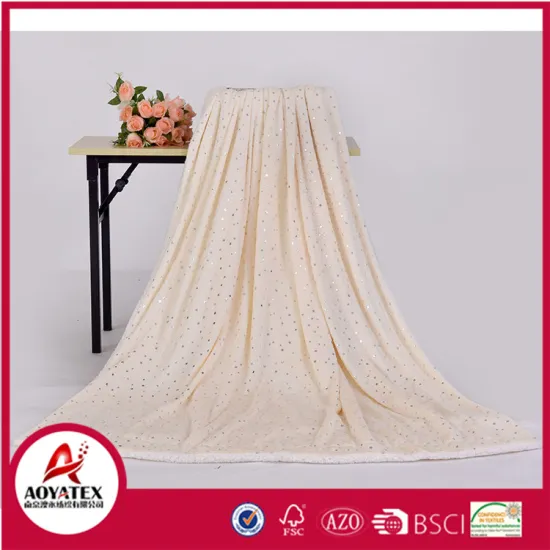 100% polyester silver plating paillette long pile fake fur blanket
