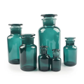 Garrafa de vidro de aromaterapia de reagente de medicina azul verde azul