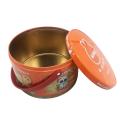 Customized Round Iron Box With Carrying Handle