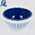 Exquisite Druck Blue Lotus Leaf Bowl Set