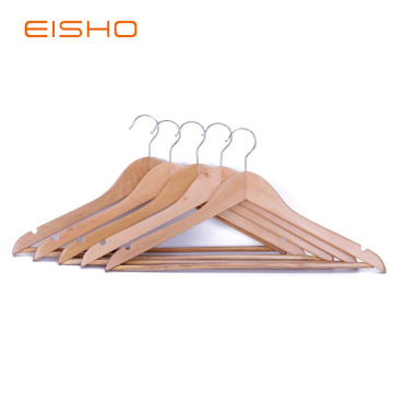 EISHO Natural Wood Clothes Hangers In Bulk