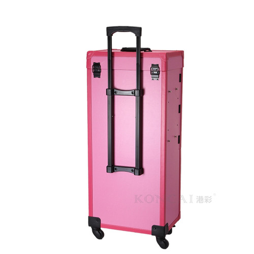 Pink KONCAI JY02-M Aluminum large cosmetic station with lights and mirror