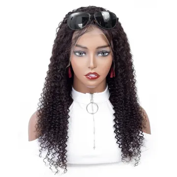 Real Brazilian Cuticle Aligned Human Remy Hair Kinky Curly Swiss Lace Frontal Wig Vendor 13x4 Lace Front Wig Natural Hairline