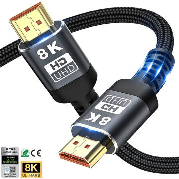 HD 8K 60Hz 4K 120Hz 2.1 Gold Plated HDMI Cable - 1M to 5M Lengths