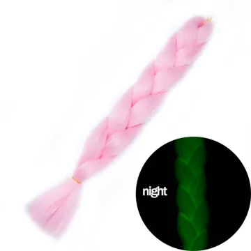 Colorful Hair Extensions Braiding braids pure colorful 24 inch 100 g/piece Synthetic hair Glowing Braids Luminous