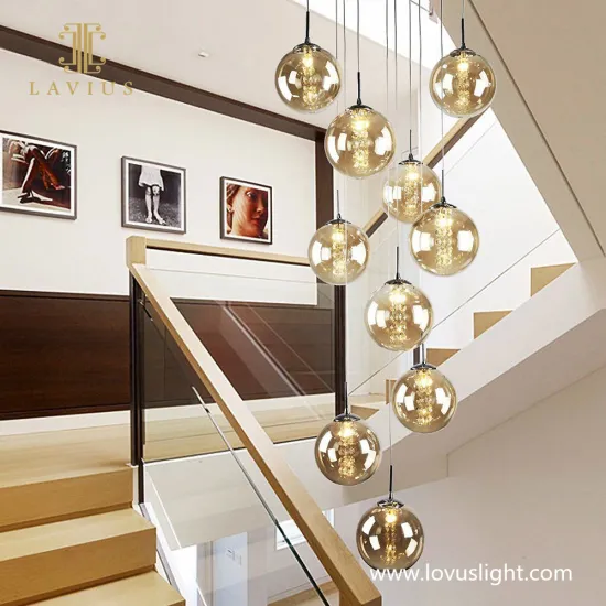 Modern popular minimalist stair chandelier Villa small decorative chandelier