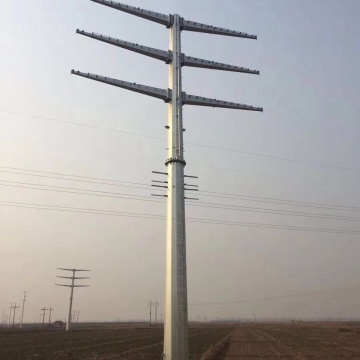 Hot Dip Galvanized Electricity Transmission Pole Steel