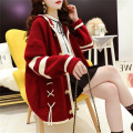 women's spring autumn loose hooded sweater coat