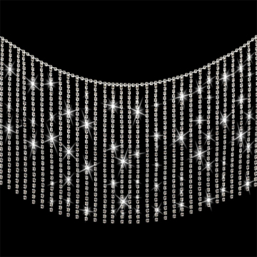 Wholesale Bridal Decor: Diamond-Encrusted Metal Crystal Long Tassel Ribbon with Rhinestone Fringe Trim