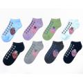 Embroidered collision color solid short tube girl socks