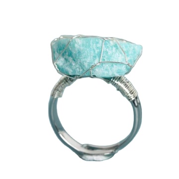 18k Gold Plated Handmade Rough Stone Crystal Rings - Irregular Healing Raw Stones Vintage Jewelry