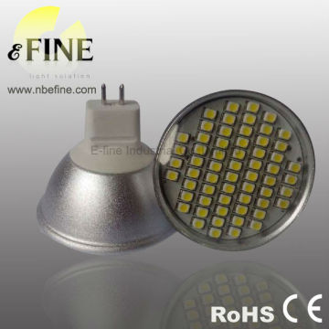 LED spotlight MR16 220V 60 SMD 3528 3W led light warm white aluminum body