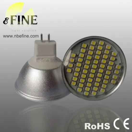 LED spotlight MR16 220V 60 SMD 3528 3W led light warm white aluminum body