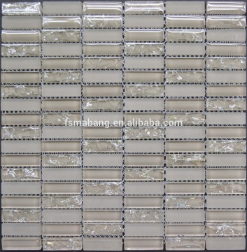 MB1605011 Transparent sharp Ice crack glass Mosaic tile for bathroom backsplash