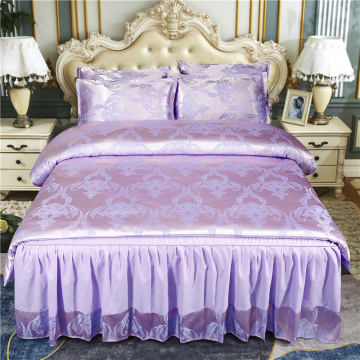 Jacquard Design Duvet Cover Murah Penghibur Bedskirt Sets