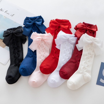 Valentine's Day-themed Princess Socks with Double Bow Design for Newborn Baby Girls