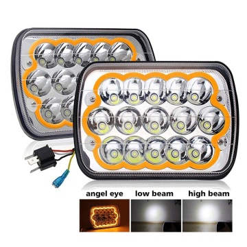 6x7 7 Inch LED Square Headlight 60W 5x7 Halo DRL Truck Lamp for Jeep XJ/YJ Cherokee