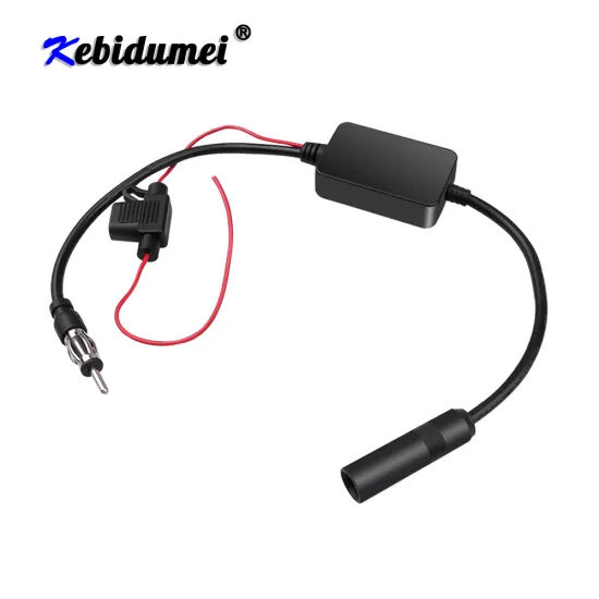 Kebidumei Universal 12V Auto Car Radio FM Antenna Signal Amplifier Booster For Marine Car Vehicle Boat FM Amplifier