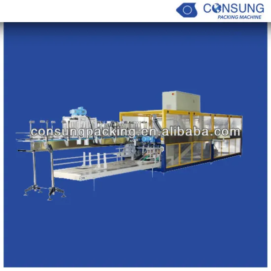 Hot melt glue wrap around case packer