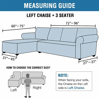 Velvet Stretch L-Shaped Thick Sofa Slipcovers