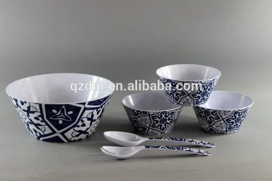 A1 Or A5 Melamine 7 Piece Plastic Reusable Salad Dinner Set