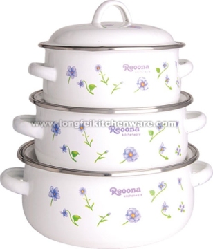 663D enamel casserole with decal