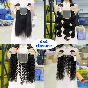 Brazilian Cuticle Aligned Deep Wave Human Hair Bundles With Lace Closure Transparent,Virgin Hair Bundles Vendors