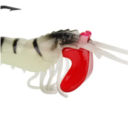 China Price New Arrival Soft Plastic Prawn Fishing Lure 9cm 13g Single Hook Multi-Sections TPR Shrimp Bait