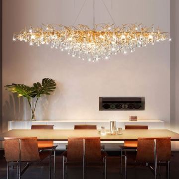 Lampadario a cristallo moderno ad ondata a LED per la decorazione del matrimonio
