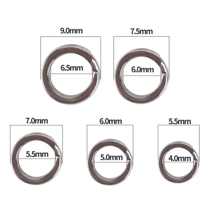 Stainless Steel Fishing Split O-Rings: Flat Split Rings for Quick Change