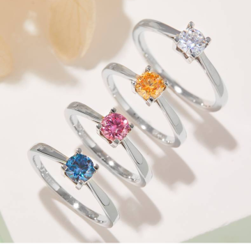 2025 καυτή πώληση 0.5ct Κύκλος Moissanite Δαχτυλίδι για τις γυναίκες - προσαρμόσιμο S925 ασημένια μοντέρνα γάμο και καθημερινά κοσμήματα φθοράς