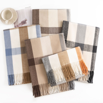 Autumn & Winter Fashion: Sweet Plaid Cashmere Scarf for Women