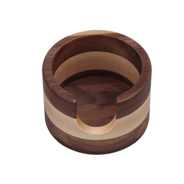White And Brown Round Wooden Porta Filter Station