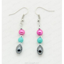 Purple hematite earring