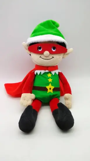 Plush Soft Toy Christmas Elf Super Hero