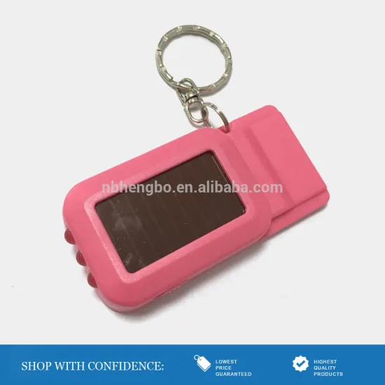 pink color environmental plastic solar led key chain lights whistle