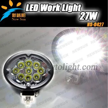 IP67 CREE 27W LED Work Light circle 27w led work lights for truck Boat