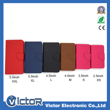 New good price slide universal flip leather case for iPhone 6