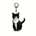 Gerçekçi Kedi Akrilik Anahtarlık Seti 4'lü Paket