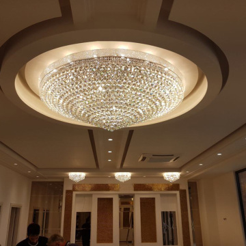 Hot Sale Chrome Finish Luxury Crystal LED Ceiling Light
