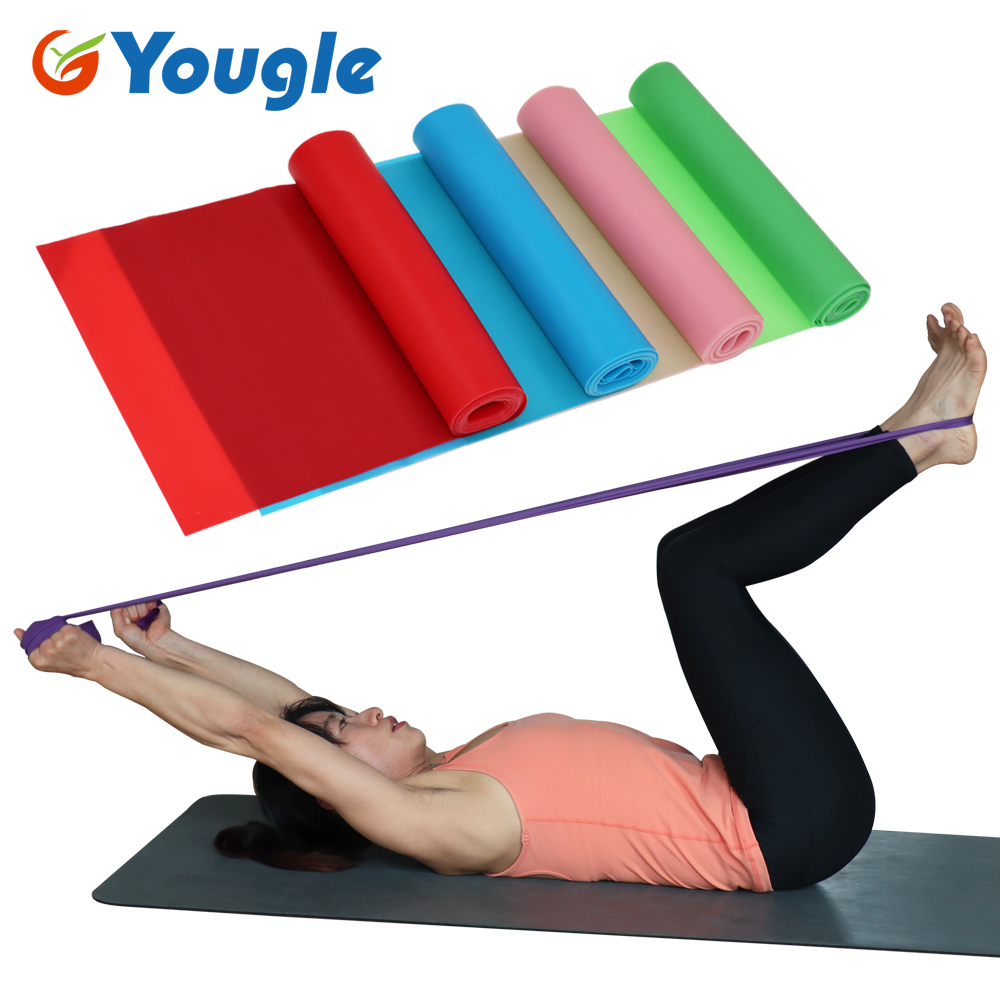 1.5m Yoga Pilates Stretch Resistance Band Exercise Fitness Band Training Elastic Exercise Fitness Rubber 150cm natural rubber