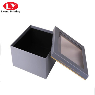 Transparent packaging box clear lid with window